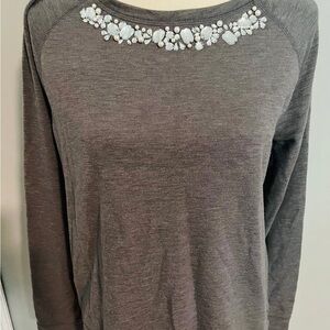 Jeweled Gray Sweatshirt size Medium